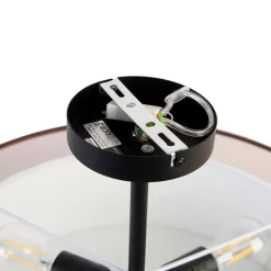 Smart plafondlamp bruin met wit 50 cm 3-lichts incl. 3 Wifi A60 - Drum Duo