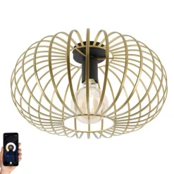 Smart plafondlamp goud 39 cm incl. Wifi G95 - Johanna