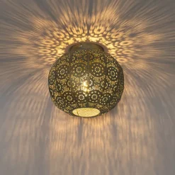 Smart plafondlamp goud met groen 28,5 cm incl. Wifi A60 - Baloo