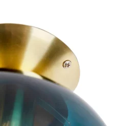 Smart plafondlamp messing met oceaanblauw glas incl. Wifi ST64 - Pallon