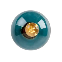 Smart plafondlamp messing met oceaanblauw glas incl. Wifi ST64 - Pallon