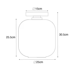 Smart plafondlamp messing en amber glas incl. Wifi G95 - Zuzanna