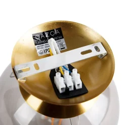 Smart plafondlamp messing met smoke glas incl. Wifi ST64 - Pallon