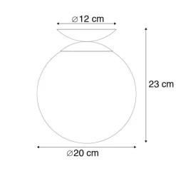Smart plafondlamp messing met smoke glas incl. Wifi ST64 - Pallon