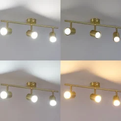 Smart plafondlamp messing verstelbaar incl. 3 Wifi GU10 - Jeana