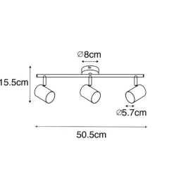 Smart plafondlamp messing verstelbaar incl. 3 Wifi GU10 - Jeana