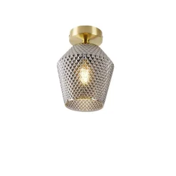 Smart plafondlamp messing met smoke glas incl. Wifi A60 - Karce