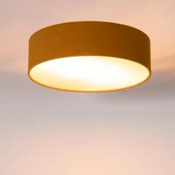Smart plafondlamp oker 40 cm met gouden binnenkant incl. Wifi A60- Drum