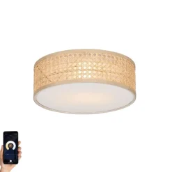 Smart plafondlamp rotan 30 cm incl. Wifi A60 - Tromma