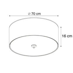 Smart plafondlamp taupe 70 cm incl. 6 Wifi A60 - Drum Jute