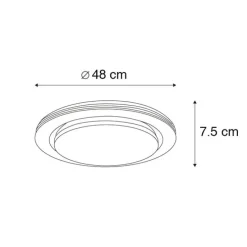 Smart plafondlamp wit 48 cm incl. LED en dimmer RGB - Jochem