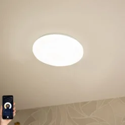 Smart plafondlamp wit 38 cm stereffect incl. LED met afstandsbediening - Extrema