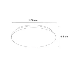 Smart plafondlamp wit 38 cm stereffect incl. LED met afstandsbediening - Extrema