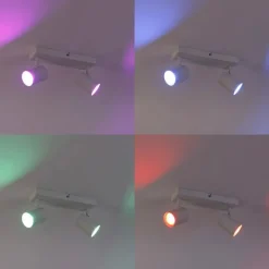 Smart plafondlamp wit rechthoekig incl. 2 Wifi GU10 - Jeana