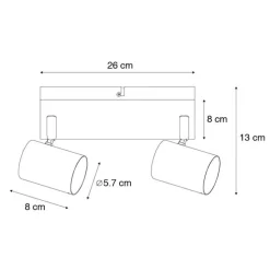 Smart plafondlamp wit rechthoekig incl. 2 Wifi GU10 - Jeana