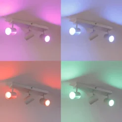 Smart plafondlamp wit rechthoekig incl. 3 Wifi GU10 - Jeana