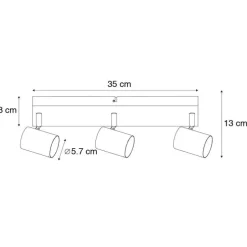 Smart plafondlamp wit rechthoekig incl. 3 Wifi GU10 - Jeana