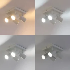 Smart plafondlamp wit vierkant incl. 4 Wifi GU10 - Jeana