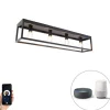 Smart plafondlamp zwart 99,5 cm incl. 4 Wifi A60 - Cage