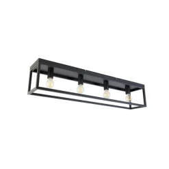 Smart plafondlamp zwart 99,5 cm incl. 4 Wifi A60 - Cage