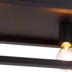 Smart plafondlamp zwart 99,5 cm incl. 4 Wifi A60 - Cage