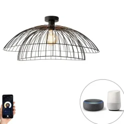 Smart plafondlamp zwart 60 cm incl. Wifi G95 - Pua