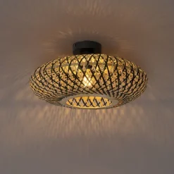 Smart plafondlamp zwart bamboe 40 cm incl. Wifi A60 - Ostrava