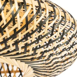 Smart plafondlamp zwart bamboe 40 cm incl. Wifi A60 - Ostrava