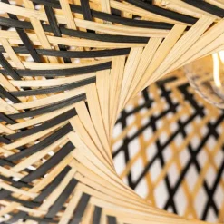 Smart plafondlamp zwart bamboe 40 cm incl. Wifi A60 - Ostrava