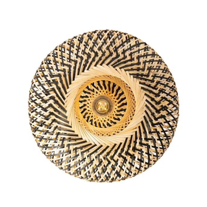 Smart plafondlamp zwart bamboe 40 cm incl. Wifi A60 - Ostrava