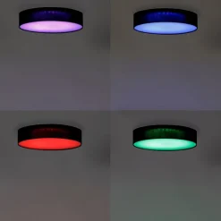 Smart plafondlamp zwart 30cm incl. LED RGB met afstandsbediening - Taiko