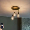 Smart plafondlamp zwart incl. 3 Wifi G95 - Facil