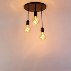 Smart plafondlamp zwart incl. 3 Wifi G95 - Facil