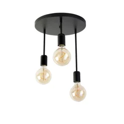 Smart plafondlamp zwart incl. 3 Wifi G95 - Facil