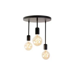 Smart plafondlamp zwart incl. 3 Wifi G95 - Facil