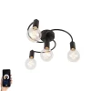 Smart plafondlamp zwart incl. 4 Wifi G95 - Facile