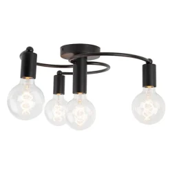 Smart plafondlamp zwart incl. 4 Wifi G95 - Facile