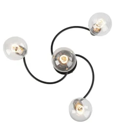 Smart plafondlamp zwart incl. 4 Wifi G95 - Facile