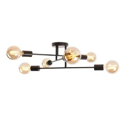 Smart plafondlamp zwart 6-lichts incl. Wifi G95- Sydney