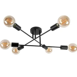 Smart plafondlamp zwart 6-lichts incl. Wifi G95- Sydney