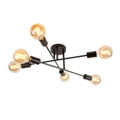 Smart plafondlamp zwart 6-lichts incl. Wifi G95- Sydney