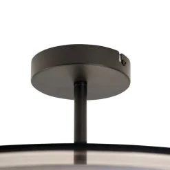 Smart plafondlamp zwart met wit 50 cm incl. 3 Wifi A60 - Drum Duo