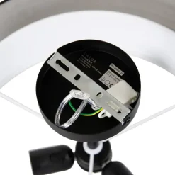 Smart plafondlamp zwart met wit 50 cm incl. 3 Wifi A60 - Drum Duo