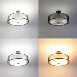 Smart plafondlamp zwart met wit 50 cm incl. 3 Wifi A60 - Drum Duo