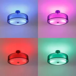 Smart plafondlamp zwart met wit 50 cm incl. 3 Wifi A60 - Drum Duo