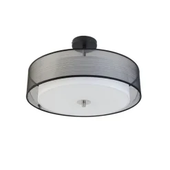 Smart plafondlamp zwart met wit 50 cm incl. 3 Wifi A60 - Drum Duo