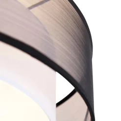 Smart plafondlamp zwart met wit 50 cm incl. 3 Wifi A60 - Drum Duo