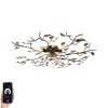 Smart plafondlamp zwart met goud 80 cm 4-lichts incl. 4 Wifi P45 - Foglie