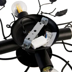 Smart plafondlamp zwart met goud 80 cm 4-lichts incl. 4 Wifi P45 - Foglie