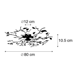 Smart plafondlamp zwart met goud 80 cm 4-lichts incl. 4 Wifi P45 - Foglie
